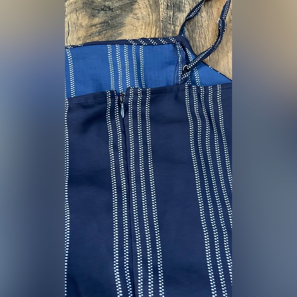 Derek Heart Mock Wrap Sleeveless Dress, Size Medium, Navy Blue and White - Picture 9 of 10